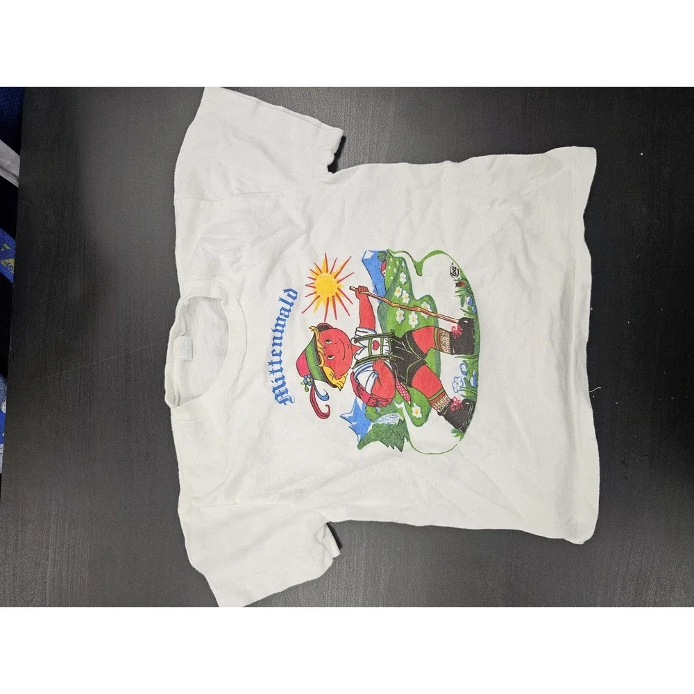 Mittenwald Devil Alps Shirt Youth 8 White Graphic Souvenir‎ Made Italy Tee